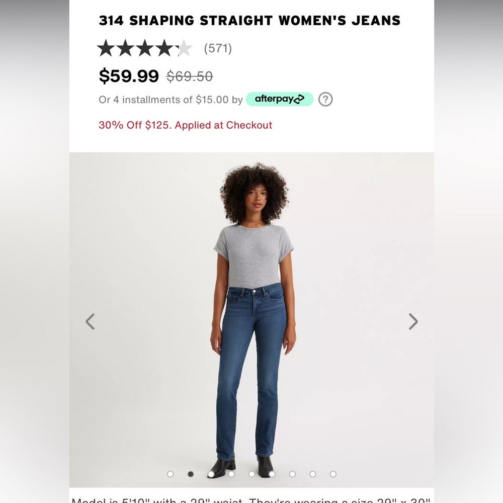 Levi’s 314 shaping jeans